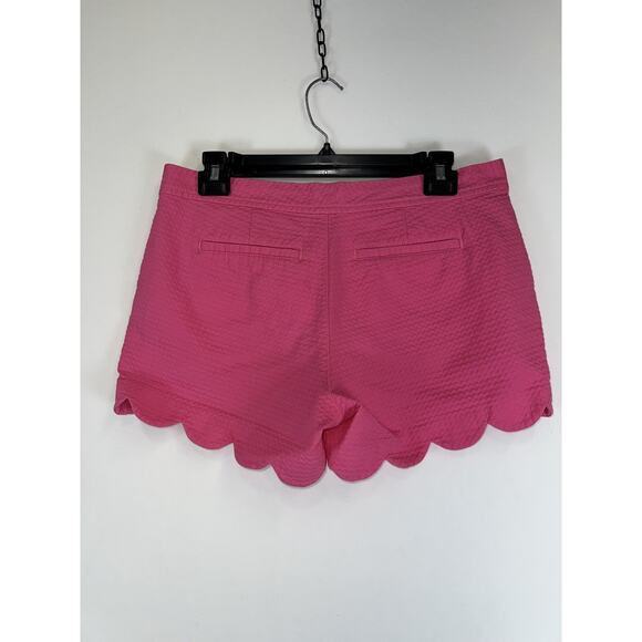 Lilly Pulitzer Buttercup Shorts Womens 6 Pink Scallop Hem Cotton Casual Preppy - Picture 2 of 7